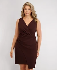 Siena Plus Origami-Pleat Asymmetric-Hem Dress