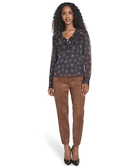 Tommy Hilfiger Women's Posy Ruffle Long Sleeve Blouse
