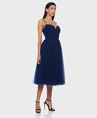 Alex & Sophia Juniors' Mesh Tulle Sleeveless Midi Dress