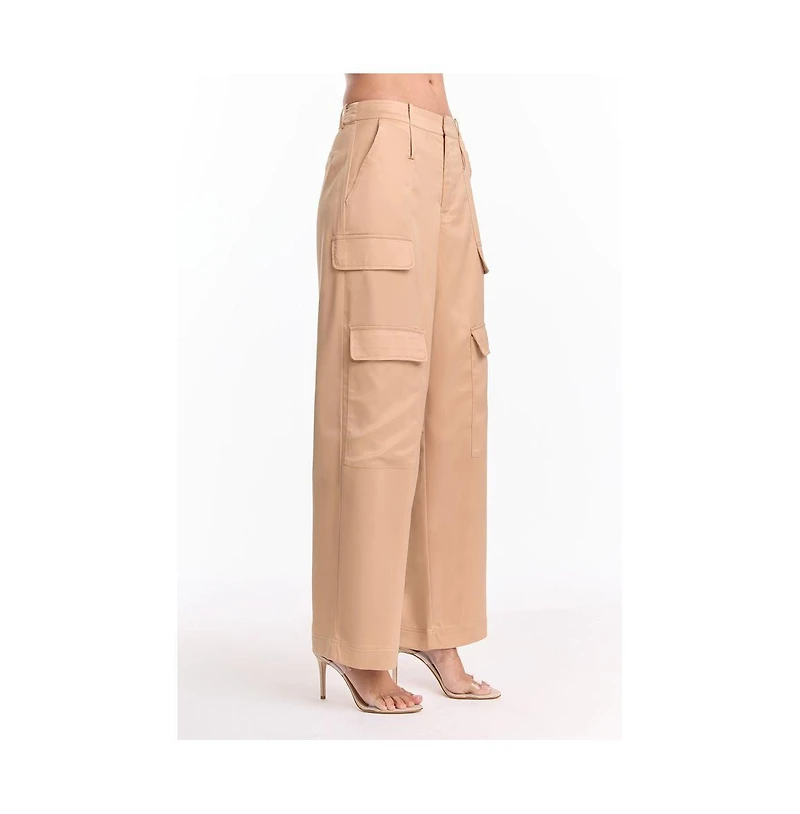The Noli Shop Women's Milan Satin Cargo Pant