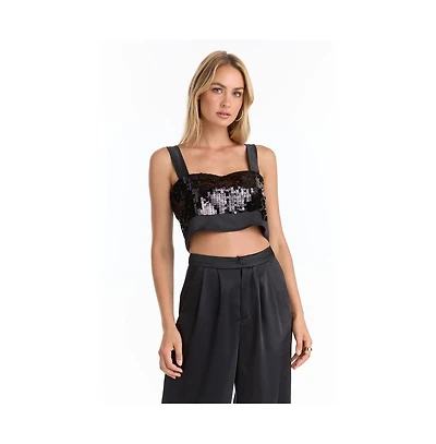 The Noli Shop Women's Zoey Sequin Crop Top