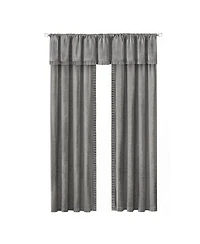 Kate Aurora Modern Lux Complete 3 Piece Chenille Curtain Panels & Valance Set