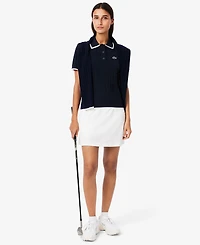 Lacoste Usa Women's Trimmed Short-Sleeve Polo Sweater