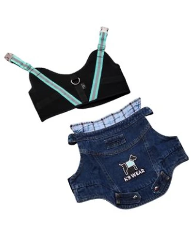 K9 Wear Denim Jacket Harness Set L