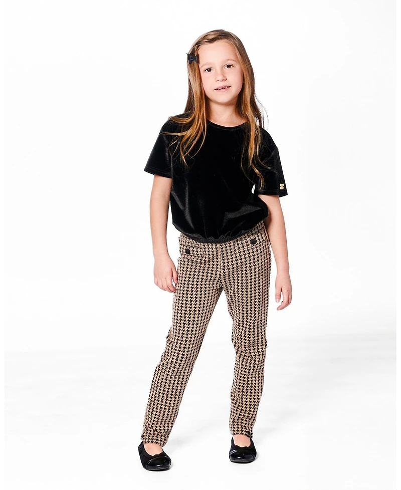 Deux par Girl Jacquard Knit Pant with Welt Pocket - Child