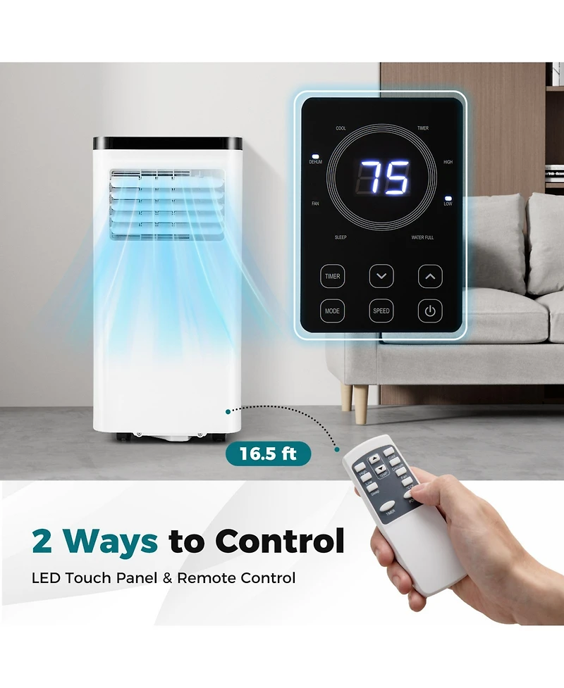 Gymax 8000 Btu Portable Air Conditioner w/ Control Panel & Remote Control