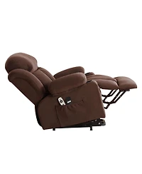 Power Lift Recliner Chair with Heat and Massage Electric Fabric Recliner Chair for Elderly with Side Pocket, Usb Charge Port, Remote Control for Livin