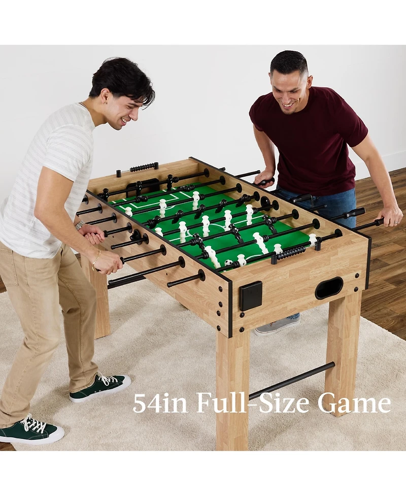 Best Choice Products Full 54in Regulation Foosball Table for Home, Game Room w/ 2 Balls, Cup Holders