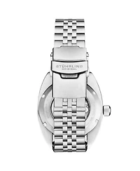 Stuhrling 1008 Men s Automatic Watch Tonneau Stainless Steel Case Blue Dial Pepsi Red Blue Bezel Jubilee Bracelet 200M Water Resistant Date Window