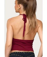 Edikted Women's Missie Knitted Plunge Neck Halter Top