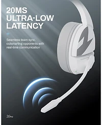Acer Wireless Gaming Headset | 2.4GHz, 100Hrs Battery, Noise-Canceling Mic, 50mm Drivers | PS5, PS4, Pc, Switch, Bluetooth 5.3 (White)