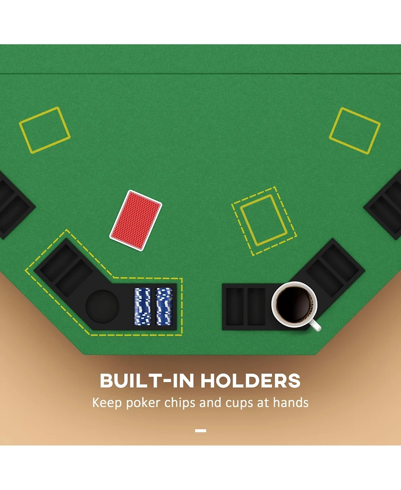 Soozier 47" Foldable Poker Table 8 Player jack Game Table,