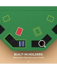 Soozier 47" Foldable Poker Table 8 Player jack Game Table,