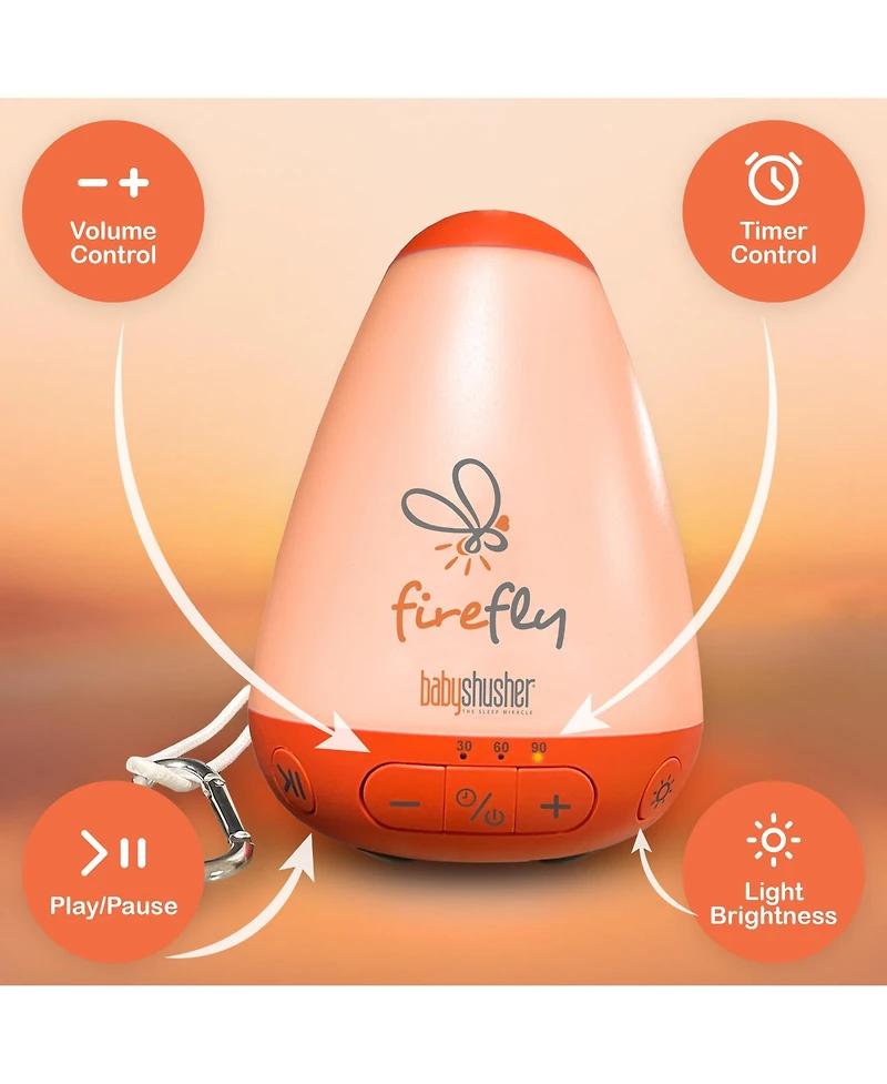 BabyShusher Shusher Firefly by Babyshusher & 6 Pack of Shushie Bundle