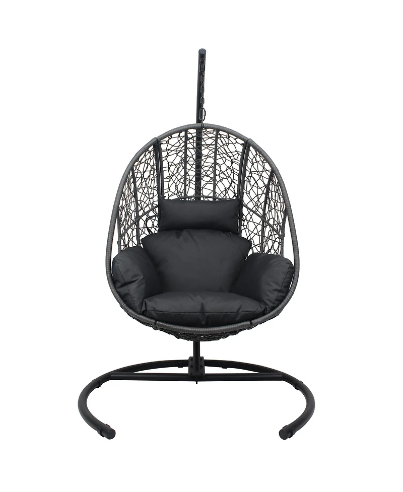 Flynama New Comming Outdoor Indoor Pe wicker Swing Egg Chair Gray Color