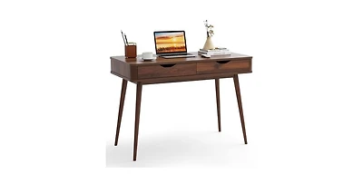 Mecale 43.5 Inch Computer Desk with 2 Drawers for Small Spaces