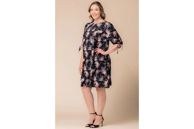 Kiyonna Plus Manhattan Shift Dress with Tie Sleeves