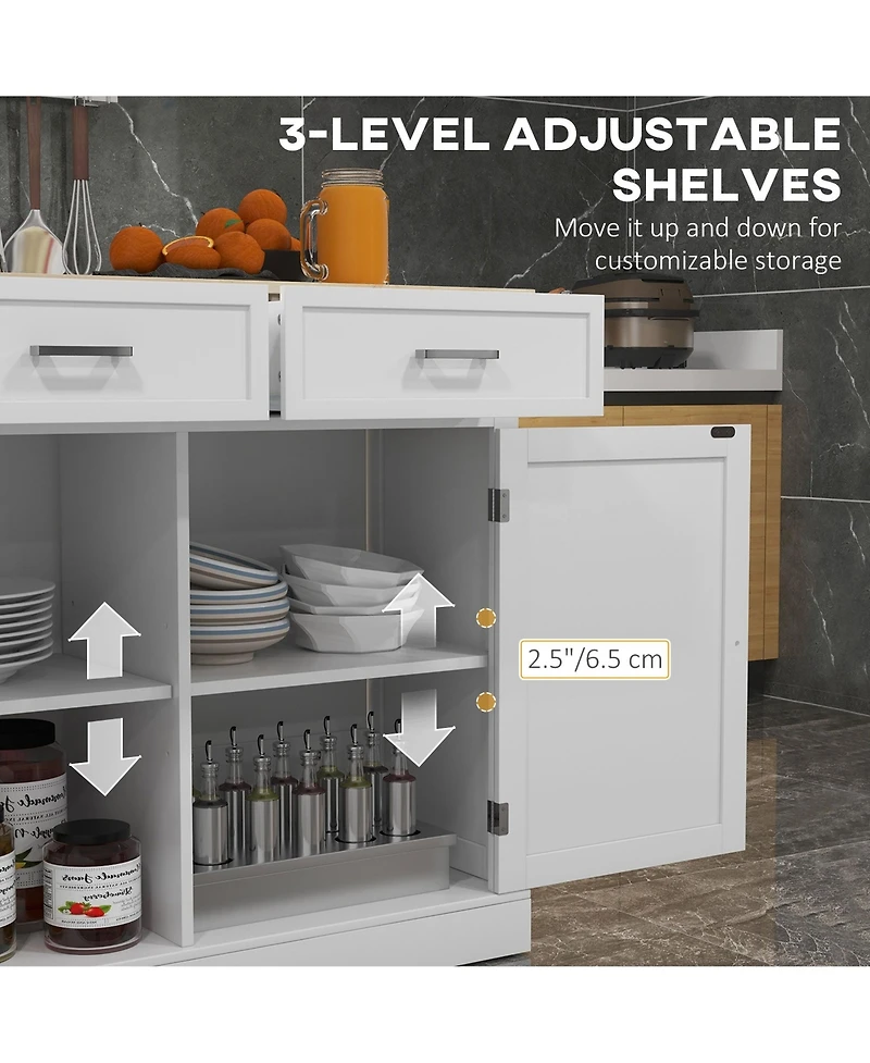 Halifax North America White Kitchen Organizer: Farmhouse Island Cart with Drop Leaf