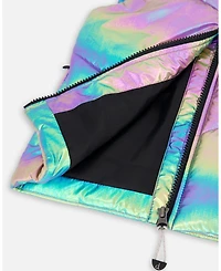 Deux par Big Girls Quilted Mid-Season Sleeveless Vest Metallic Multicolor