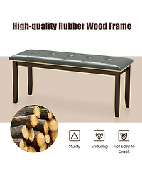 Gymax Upholstered Dining Bench w/Padded Seat for Kitchen Bedroom Entryway
