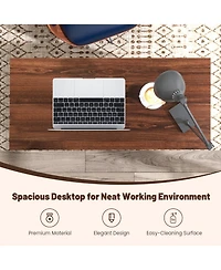 Wooden Computer Desk Workstation with 2 Drawers for Home and Office