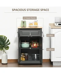 Halifax North America Gray Kitchen Helper: Rolling Cart with Drawer and Towel Racks