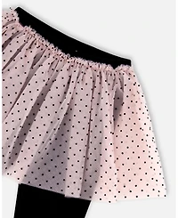 Deux par Girl Leggings with Tulle Skirt Pink and Black - Toddler|Child
