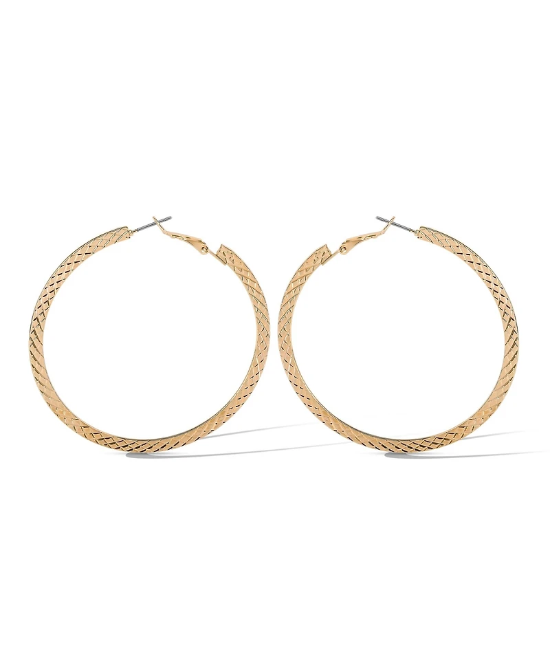 Jessica Simpson Textured Gold-Tone Large Hoop Earrings
