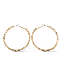 Jessica Simpson Textured Gold-Tone Large Hoop Earrings