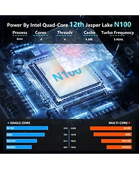 Memozuoix 15.6" Laptop Intel N100, 16GB Ram, 1TB Ssd, Windows 11 Work Computer, Fingerprint Reader, Backlit Keyboard