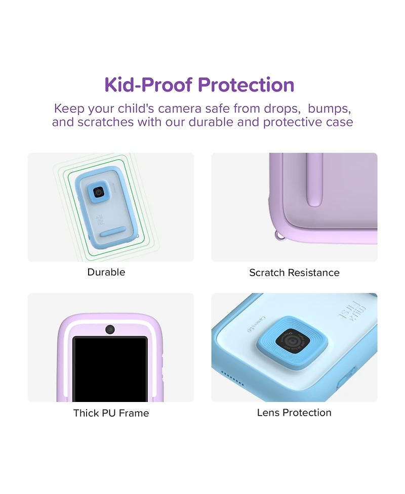 myFirst Camera 50 (Purple) New Ai Editor Camera for Kids, 20MP Photos 1080P Video, Front & Selfie Lens, Birthday Gifts for Boys & Girls Ages 4-15 Port