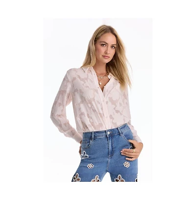 The Noli Shop Women's Stelle Button Up - Rose