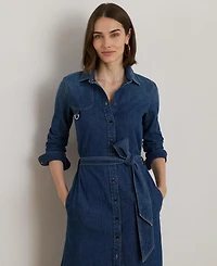 Lauren Ralph Women's Denim-Lanaine Belted Shirtdress