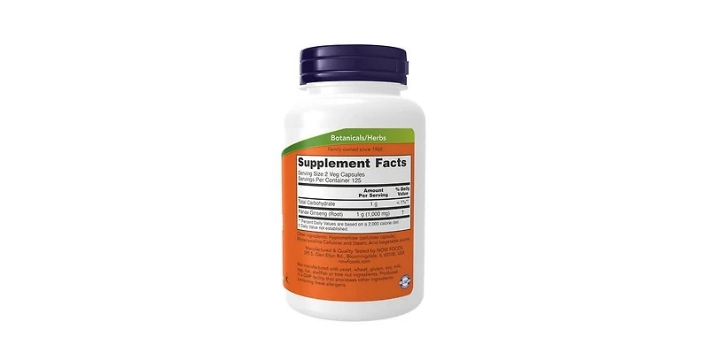 Now Foods Panax Ginseng ,500 mg ,250 Caps