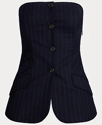 Lauren Ralph Women's Suiting-Caita Pinstripe Wool-Blend Twill Top