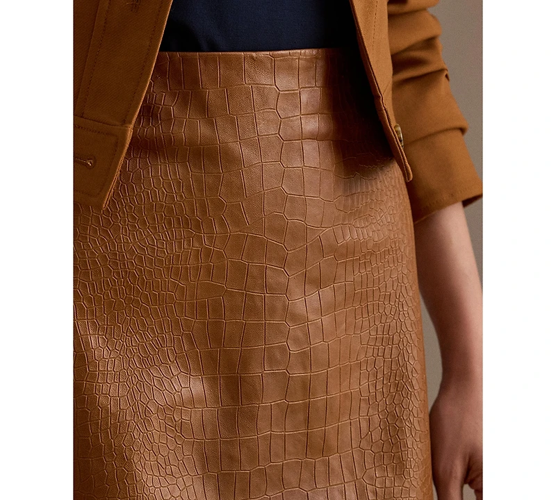 Lauren Ralph Women's Embossed Pencil Mini Skirt