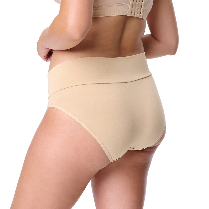 Motherhood Maternity Cotton Foldover Waistband Brief Panty, 3-Pack