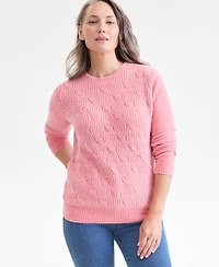 Style & Co Women's Chenille Crewneck Cable-Knit Sweater, Macy's Exclusive
