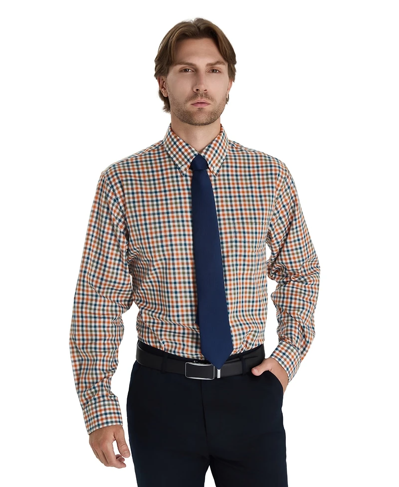 Club Room Men's Fashion Plaid Pattern Poplin Shirt, Macy's Exclusive