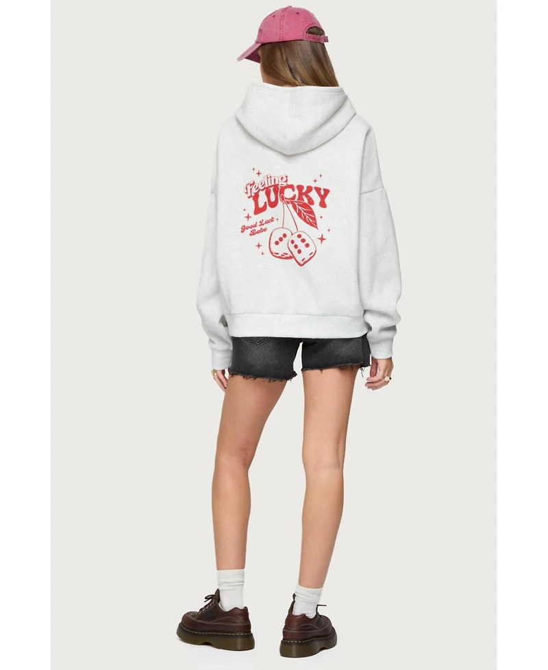 Edikted Women's Feeling Lucky Oversized Hoodie