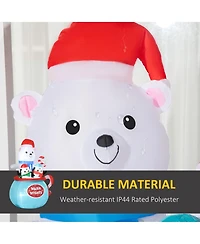Outsunny 5' Inflatable Christmas Polar Bear Led Yard Holiday Decoration