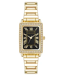 Anne Klein Women's Quartz Rectangular Gold-Tone Metal Alloy Watch