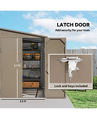 Outsunny 4.6' x 9' Metal Outdoor Storage Shed with Lockable Doors Dark
