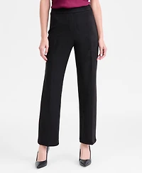 Kasper Women's Faux-Suede Mid-Rise Pull-On Straight Pants