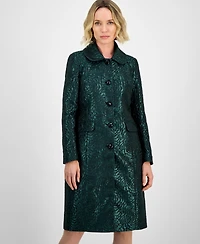 Kasper Women's Damask Peter-Pan-Collar Coat, Regular & Petite
