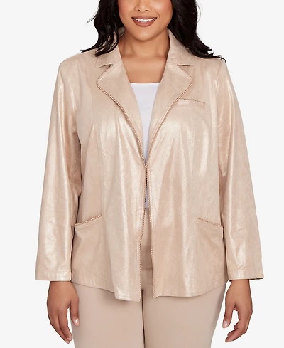 Alfred Dunner Plus Urban Legend Pull On Shimmer Jacket