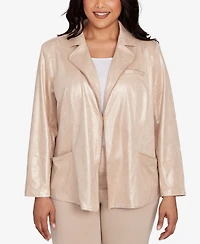 Alfred Dunner Plus Urban Legend Pull On Shimmer Jacket