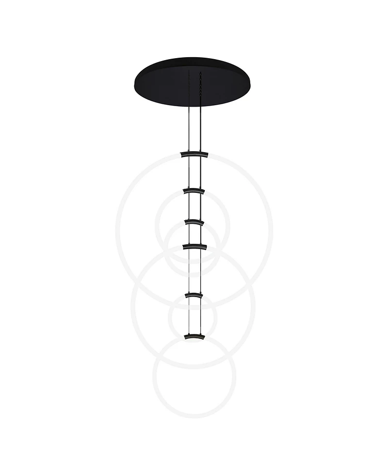 Cwi Lighting 63" Metal Hoops 6 Light Led Chandelier