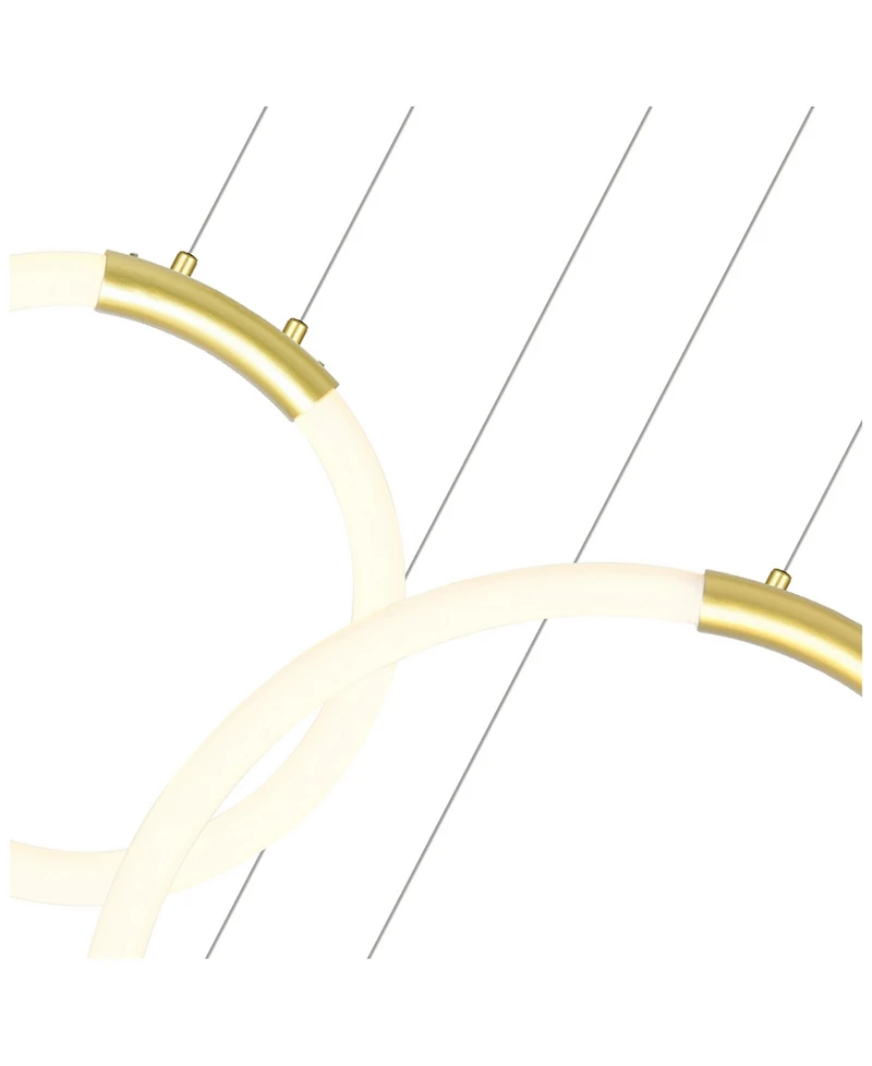 Cwi Lighting 63" Metal Hoops 6 Light Led Chandelier