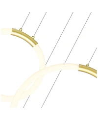 Cwi Lighting 63" Metal Hoops 6 Light Led Chandelier
